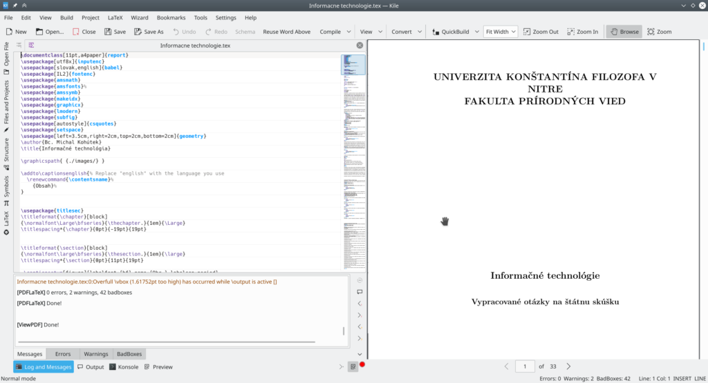 Kile - LaTeX editor